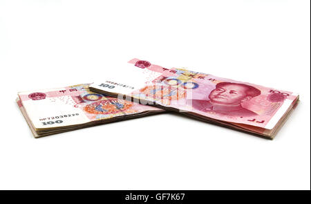 Chinese yuan money 100 banknotes Stock Photo