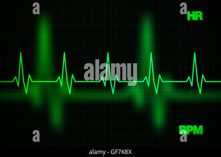 Background of heart rate graph on monitor. Stock Photo