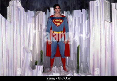 Hollywood Wax Museum display of Christopher Reeve as Superman in Buena Park, CA Stock Photo