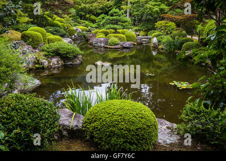 Mimuroto-ji Garden in Uji is also known as the “flower temple” for its large gardens of seasonal flowers. Stock Photo