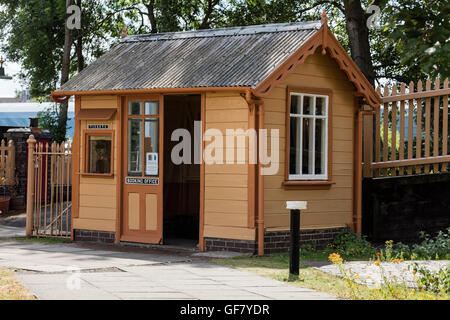Old fashioned traditional wooden ticket office at the Didcot Railway Centre in Oxfordshire