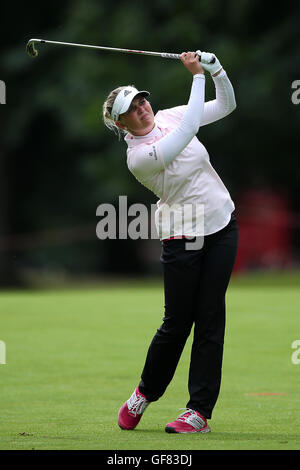 Denmark's Nanna Koerstz Madsen during day two of the Ricoh Women's British Open at Woburn Golf Club. Stock Photo