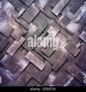 rusty fix wall. grunge metal background and texture. 3d illustration. Stock Photo