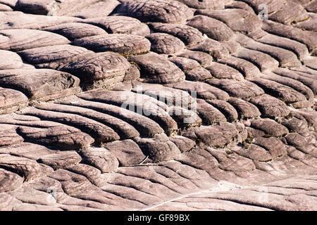 Layers of sedimentary sandstone rock. Stock Photo