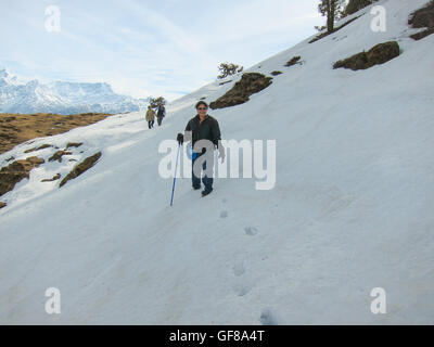 Trekking in the Himalayas Stock Photo