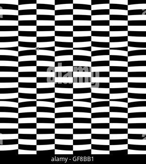 Repeatable distorted pattern with rectangles, black and white texture Stock Vector