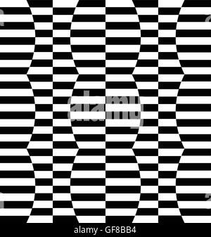 Repeatable distorted pattern with rectangles, black and white texture Stock Vector