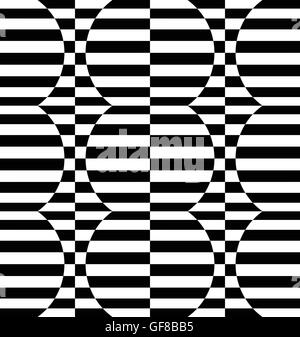 Repeatable distorted pattern with rectangles, black and white texture Stock Vector
