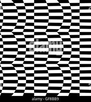 Repeatable distorted pattern with rectangles, black and white texture Stock Vector
