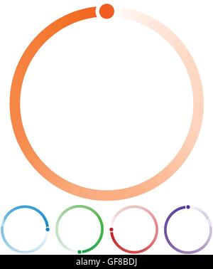 Circular preloaders, step, progress indicators set at 4 stages Stock Vector