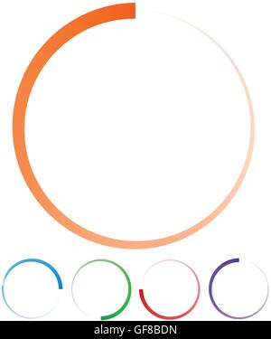 Circular preloaders, step, progress indicators set at 4 stages Stock Vector