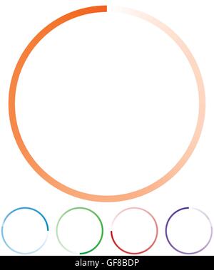 Circular preloaders, step, progress indicators set at 4 stages Stock Vector