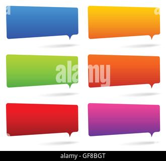Set of colorful rectangular speech bubbles with empty space Stock Vector