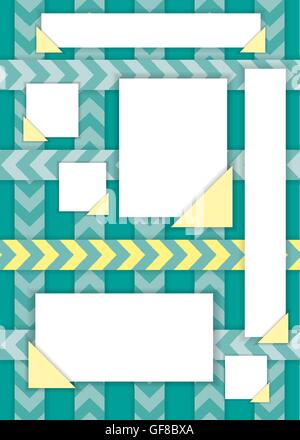 Pieces of torn lined note paper. Stock Vector