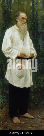 Ilya Repin - Leo Tolstoy Barefoot Stock Photo