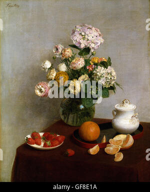 Henri Fantin-Latour - Flowers and Fruit Stock Photo