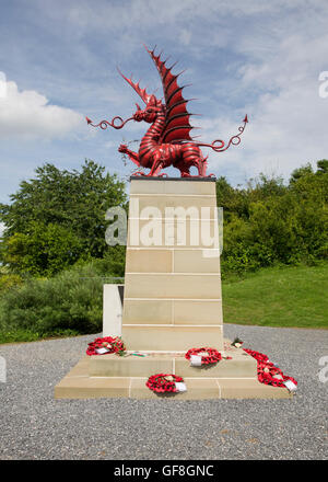 Memorial to the 38th (Welsh) Division at Mametz Wood on the Somme battlefield Stock Photo