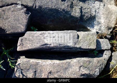 A rock formation that looks like a face or a troll. Stock Photo