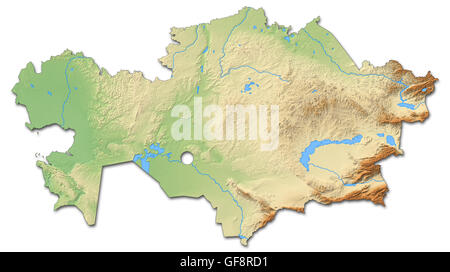 Kazakhstan, shaded relief map Stock Photo - Alamy