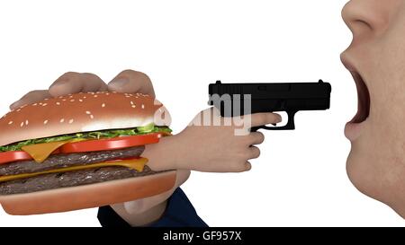 stock photo gun pointed at burger