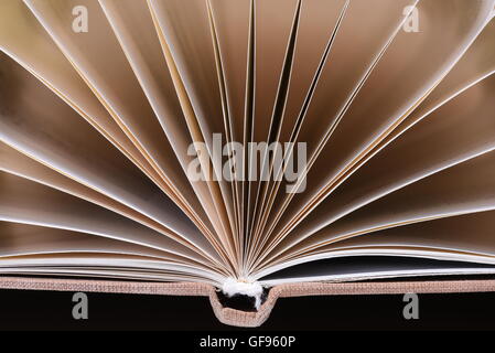 Close up open book pages Stock Photo