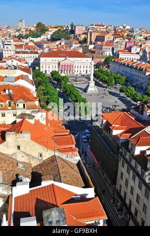 LISBON, PORTUGAL - NOVEMBER 15: Restaradores square in Lisbon on november 15, 2013. Lisbon is a capital and the largest city of Stock Photo