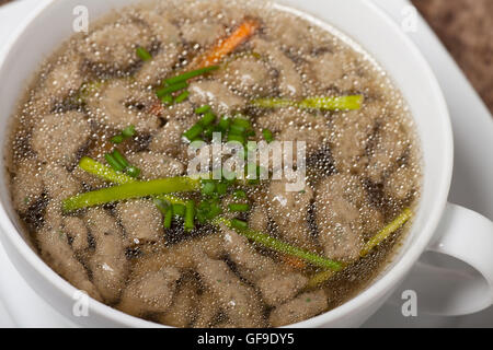bavarian liver pasta soup Stock Photo