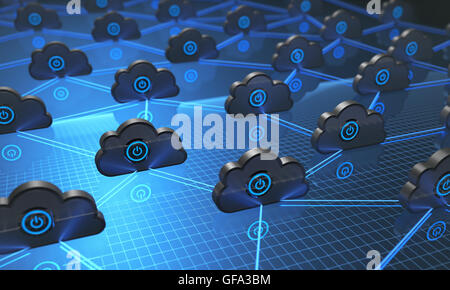 Cloud computing network. 3d illustration Stock Photo - Alamy