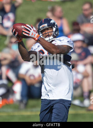Englewood, Colorado, USA. 30th July, 2016. Denver Broncos WR DEMARYIUS THOMAS catches a pass during the 3rd. day of Training Camp at Dove Valley Friday morning. Credit:  Hector Acevedo/ZUMA Wire/Alamy Live News Stock Photo