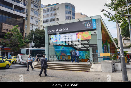 General Osorio metro station in Ipanema, Rio de Janeiro. The city is hosting the Olympic Games in 2016. Stock Photo