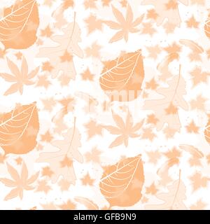 Duotone Autumn Seamless Pattern Background Stock Vector