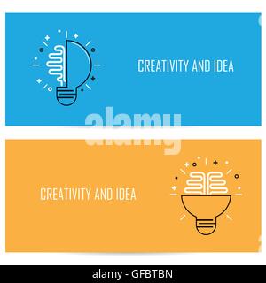 Creative Brain Idea Concept Background.Design for Poster Flyer Cover Brochure,abstract background.Business Idea and Education. Stock Vector