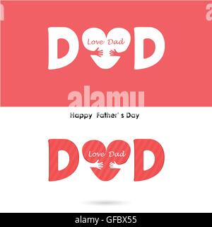 Happy Father's Day.Love Heart Care logo.Love and Happy Father's day background concept.Vector illustration Stock Vector
