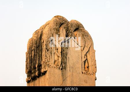 Qianling Mausoleum, Shaanxi, China. The Wordless Tablet in front of tomb of Tang Dynasty emperor Li Zhi and empress Wu Zetian Stock Photo