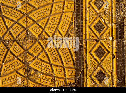 Vintage oriental mosaic tiles shot in outdoors Stock Photo