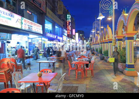 People shop and dine in Little India in Brickfields in Kuala Lumpur Malaysia Stock Photo