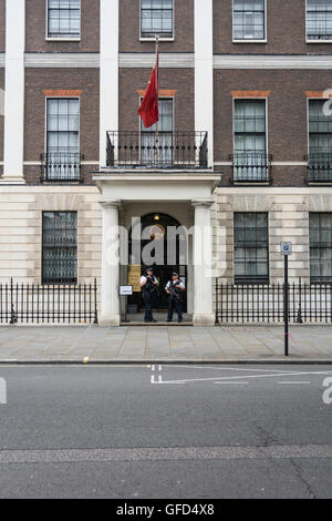 Embassy of the People's Republic of China in the United Kingdom of Great Britain and Northern Ireland on POrtland PLace, London, UK Stock Photo