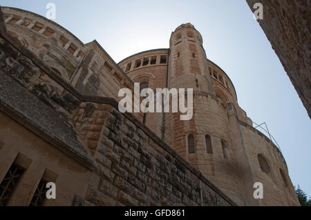 Jerusalem, Mount Zion: view of the Dormition Abbey, the Abbey of Hagia Maria Sion standing in the believed place where the Virgin Mary died Stock Photo