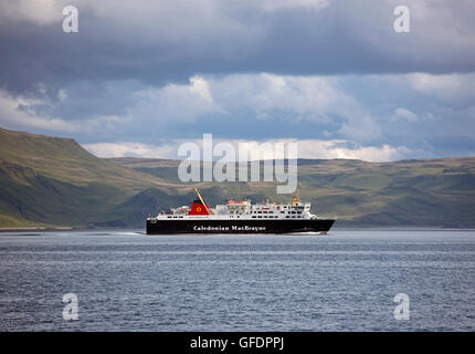 The Caledonian 'Isle of Lewis' ferry sailing through the Sound of Mull on its way top Oban in Argyll and Bute.  SCO 11,000. Stock Photo