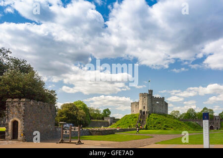 The Keep inside the historic Castle in Cardiff, South Glamorgan, Wales, UK Stock Photo