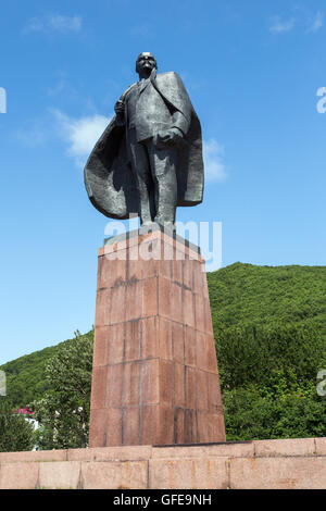 A statue monument to Vladimir Ilyich Ulyanov (Lenin alias) - Russian and Soviet politician and statesman, communist. Stock Photo