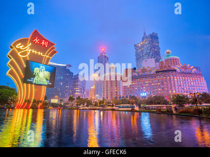 Macau, China - March 12, 2016: Buildings of Macau Casino on March 12, 2016, Gambling tourism is Macau's biggest source of revenu Stock Photo