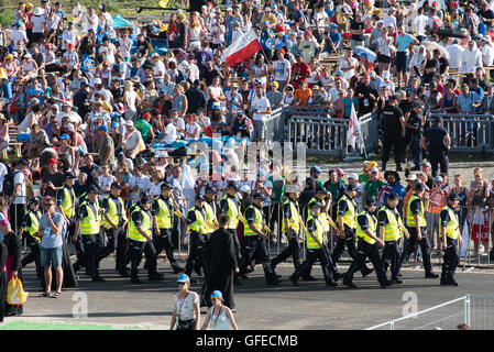 Krakow, Poland. 30th July, 2016. Heavy security at World Youth day Krakow 2016 in the Campus Misericordiae in Krakow. © Rok Rakun/Pacific Press/Alamy Live News Stock Photo