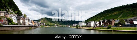 Cochem, Germany - July 17 2016: Panorama of Mosel river and Cochem city in Germany Stock Photo