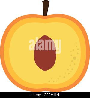 peach half icon Stock Vector
