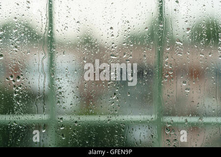 real rain drops on window glass in high resolution Stock Photo - Alamy