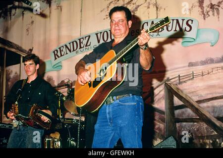 Louisiana Cajun dance music at the weekly live town hall radio broadcast from the small town of Eunice near Lafayette, USA Stock Photo