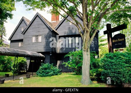 The Witch House in New England colonial town of Salem, Massachusetts, USA. One of the homes where the witch trial victims lived Stock Photo