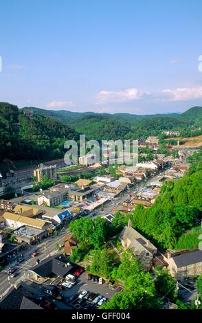 The Great Smoky Mountains resort town of Gatlinburg. Tennessee, USA Stock Photo