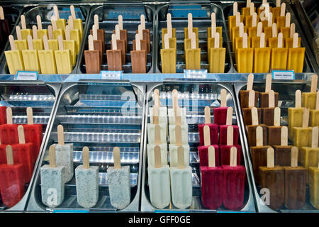 Stecco italian gelato ice cream on display in shop, store. Italy, Europe, EU Stock Photo